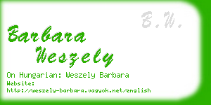 barbara weszely business card